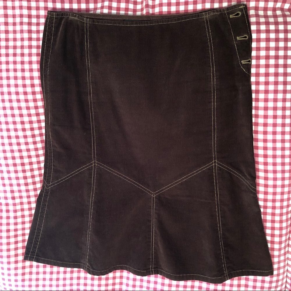 DKNY JEANS Corduroy Knee Length Tulip Skirt